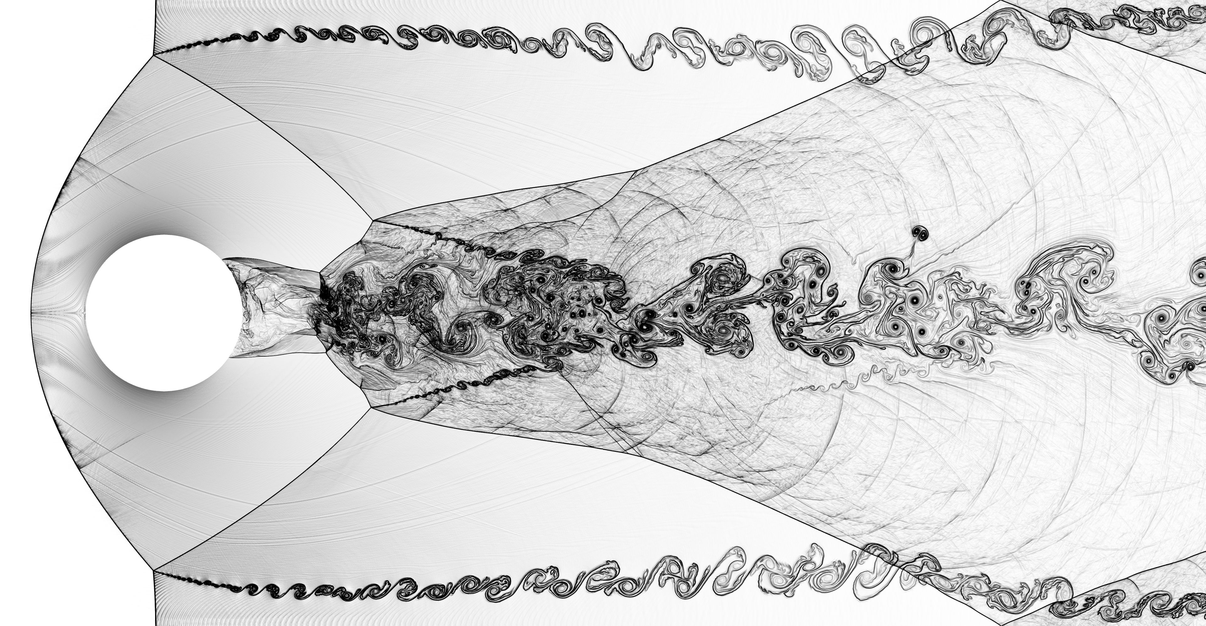 Image of Mach 3 Euler flow past cylinder