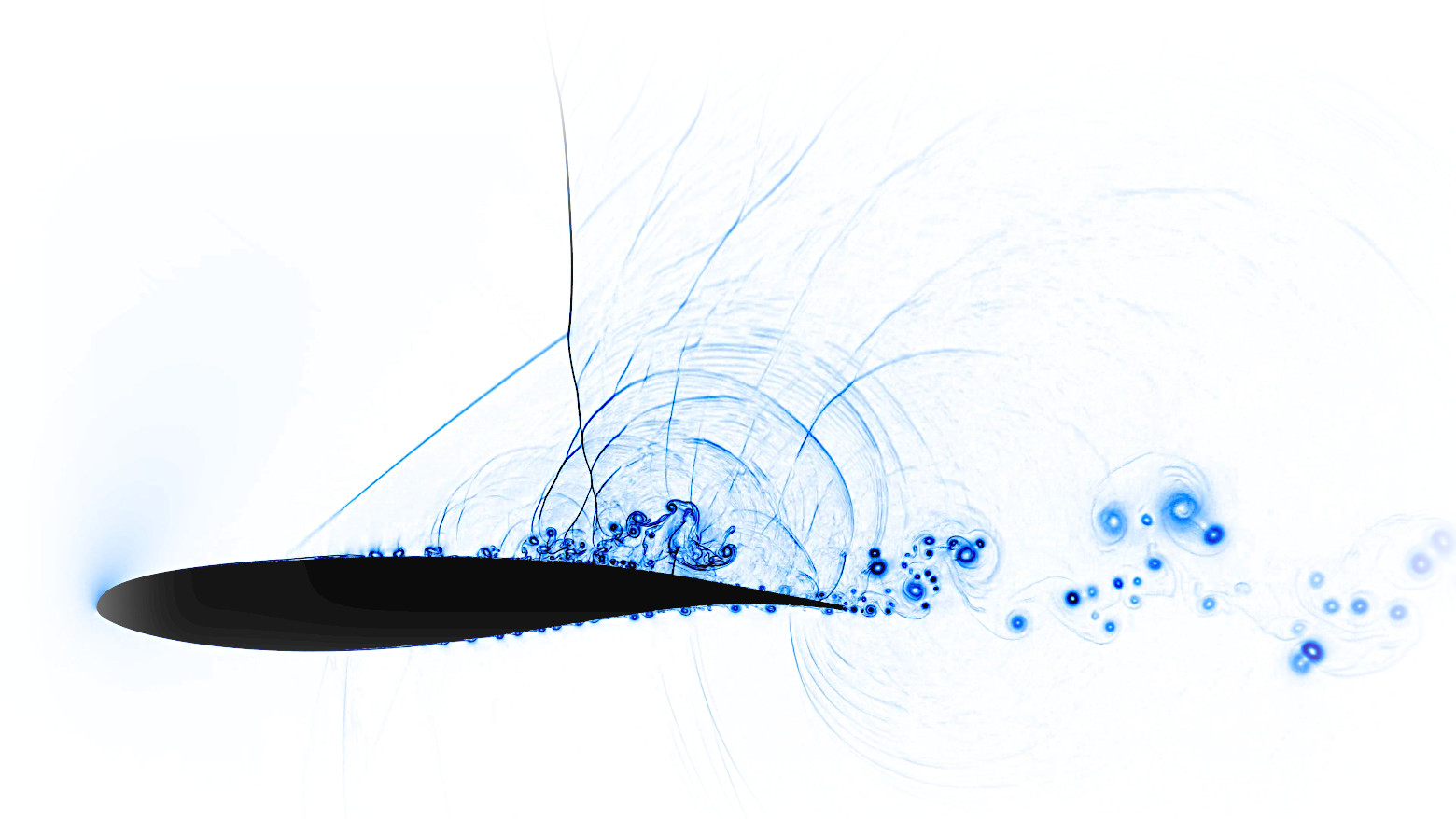 summer school logo showing transonic flow past an airfoil